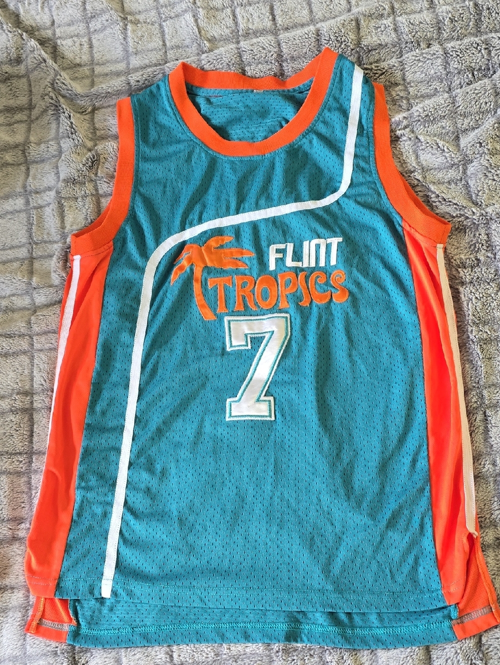 Flint Tropics #7 Teal & Orange Basketball Jersey